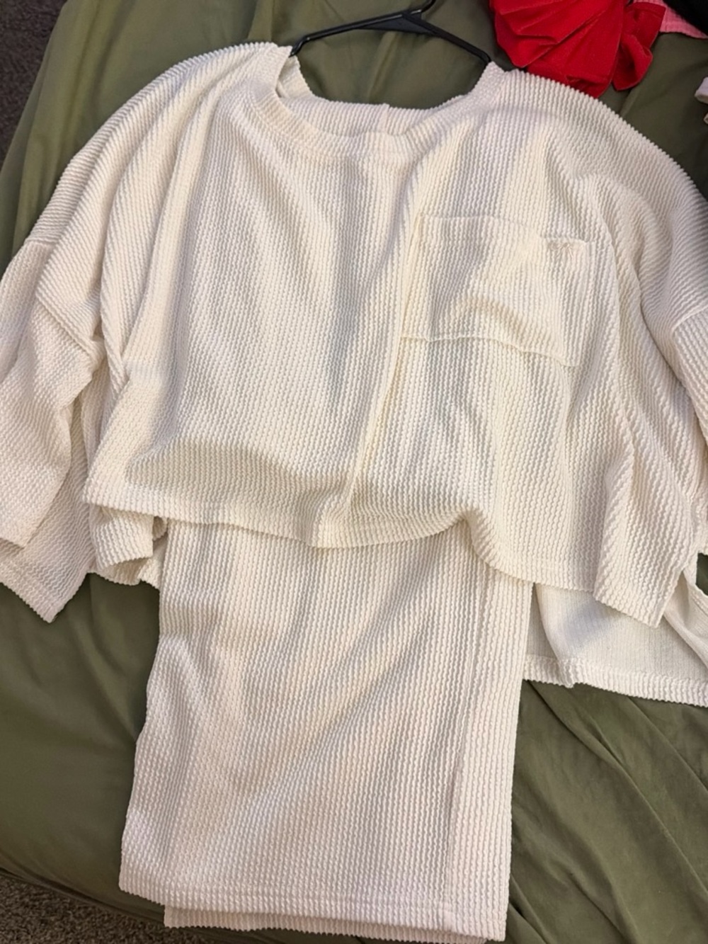 Simply Southern Cream Waffle Knit Two-Piece Set